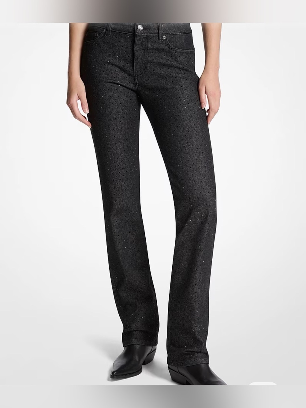Studded Stretch Denim Cigarette Jeans
